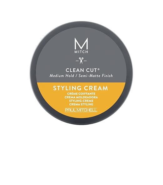 MITCH by Paul Mitchell Clean Cut Styling Cream for Men, Medium Hold, Semi-Matte Finish, For All Hair Types + Short to Medium Hair, 3 oz.