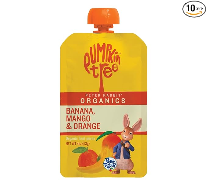 Pumpkin Tree Peter Rabbit Organics Mango, Banana and Orange Snacks, 4 Oz (Pack of 10)